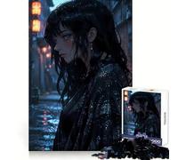 Notte piovosa︰ Bellezza malinconica Puzzle da 1000 pezzi per adolescenti Gioco di logica fine Facile tempo libero Bordo pulito Regalo per festival (38x26cm)