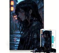 Notte piovosa︰ Bellezza malinconica Puzzle difficile per adulti 1000 pezzi Gioco di sfida mentale Tempo libero delicato Taglio preciso Regalo memorabile (38x52cm)