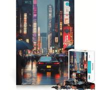 Notte piovosa in Giappone - Puzzle difficile per adulti da 1000 pezzi - Enigmistica rilassante - Arte da assemblare - Regalo speciale (38x52cm)