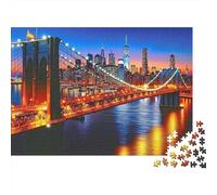 Notte ponte Brooklyn Puzzle 1000 Pezzi Adulti In Incastro Perfetto,Un Busta Di Puzzle A Rompicapo Per Enigma Ultra Difficile,Ideale Per Serata Giochi in Scatola,Il Miglior Regalo Per Gli Amanti Dei