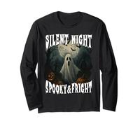 Notte SILENZIOSA Spooky E Fright Happy Halloween Fantasma Luna Maglia a Manica