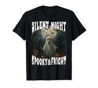 Notte SILENZIOSA Spooky E Fright Happy Halloween Fantasma Luna Maglietta