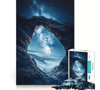 Notte stellata attraverso un arco di roccia - Puzzle da 1000 pezzi per ragazzi - Gioco stimolante per la mente - Attività domestica - Design chiaro e affettuoso - Regalo 38x26cm
