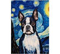 Notte stellata Boston Terrier puzzle 300/500/1000 pezzi (500 pezzi (38 × 52 cm)