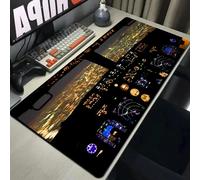 Notte stellata città vista notturna tappetino per mouse aereo cabina di pilotaggio tappetino per mouse tappetino da scrivania grande tappetino per mouse da gioco antiscivolo in gomma 900x400mm Xxl