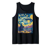 Notte Stellata Cowboy UFO Alieno Western Fantascienza Mashup Van Gogh Canotta