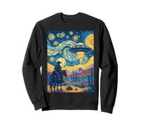 Notte Stellata Cowboy UFO Alieno Western Fantascienza Mashup Van Gogh Felpa