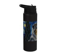 Notte stellata del cane da pastore australiano Stainless Steel Insulated Water Bottle
