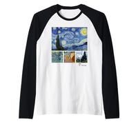Notte Stellata di Van Gogh, Irises, Arles, Cipresso e Signature Maglia con Maniche Raglan
