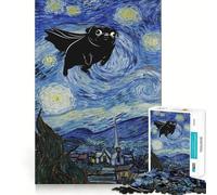 Notte stellata di Van Gogh Super Pug Puzzle da 1000 pezzi per adolescenti Giocattolo intelligente per momenti di condivisione Taglio preciso Pezzo da collezione artistico 38x52cm