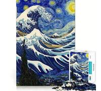 Notte stellata e adolescenti di Kanagawa Puzzle da 1000 pezzi Gioco di sfida per la mente Divertimento condiviso Clear Cut Sorpresa calorosa 38x52cm