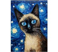 Notte stellata gatto siamese puzzle 300/500/1000 pezzi (1000 pezzi (50 × 75 cm)
