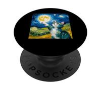 Notte stellata Gatto, Van Gogh Cat, Amante Gatti, Cat Mom, Cat Dad PopSockets PopGrip Adesivo