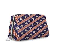 Notte stellata, grande borsa per il trucco in pelle, stella nel cielo, astronomia, borsa cosmetica da viaggio, borsa portatile versatile con cerniera per donne, blu, S, Rosso Blu_9, Taglia unica,