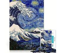 Notte stellata Kanagawa Puzzle da 1000 pezzi per ragazzi Gioco di logica Passatempo rilassante Taglio preciso 38x26cm