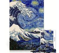 Notte stellata Kanagawa Puzzle da 1000 pezzi per ragazzi Gioco di logica Passatempo rilassante Taglio preciso 38x26cm