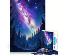 Notte stellata nella foresta oscura, cielo notturno, vista cosmica, puzzle da 1000 pezzi per adolescenti, giocattolo mentale, antistress, taglio di alta qualità, regalo elegante 38x26cm