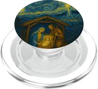 Notte stellata Presepe Natale Notte Scena Star Betlemme PopSockets PopGrip per MagSafe