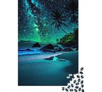 Notte sulla spiaggia stellata_2 Set Di Puzzle Da 1000 Pezzi Per La Famiglia, Cartone Resistente Riciclato, Arredamento Interno, Svago Indoor, Gioco Di Sfida Mentale 52x38cm/1000pcs