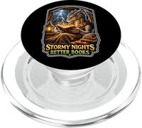 Notte Tempestosa Accogliente Drago Lettura Fantasy PopSockets PopGrip per MagSafe