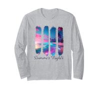 Notti d'estate Pennellate tropicali Beachline Maglia a Manica