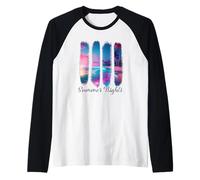 Notti d'estate Pennellate tropicali Beachline Maglia con Maniche Raglan