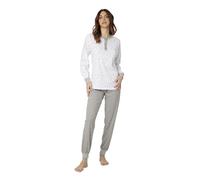 Notti Magiche Italia - Pigiama Donna Primaverile Manica Lunga Pantalone Lungo Jersey 100% Cotone - Made in Italy (IT, Testo, XXL, Regular, Regular, Floreale)