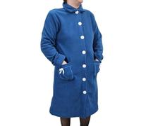 Notti Magiche Vestaglia Donna Pile Calda e Morbida con Bottoni, Vestaglia Invernale Abbottonata in pail operato, Accappatoio Abito Casa con Colletto e Tasche, Prodotto in Italia (M, BLU)