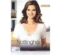 NOTTINGHAM 2 MAGLIE DONNA MANICA CORTA NERE LANA COTONE ART TM18