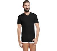 NOTTINGHAM 3 Maglie Uomo Fox Collo a V in Cotone Elasticizzato Colore Bianco e/o Nero (5, Nero)