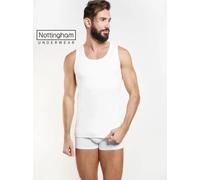 NOTTINGHAM CONFEZIONE N. 2 PEZZI CANOTTIERA VOGATORE SPALLA LARGA UOMO CALDO COTONE - COLORE BIANCO