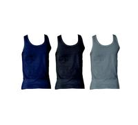 NOTTINGHAM 3 Pezzi Canottiera Uomo Spalla Larga VL6100B-VL6100X in Cotone Jersey (Assortito (Grigio, Blu; Nero), 3/S)