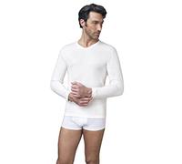 Nottingham 3 Pezzi Maglia Uomo Manica Lunga Scollo a V TL18 in Lana e Cotone (Bianco, 5/L)
