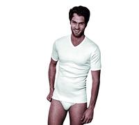 Nottingham 3 Pezzi Maglia Uomo Mezza Manica Scollo a V Pop in Cotone Caldo (Bianco, 7/XXL)