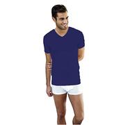 NOTTINGHAM 3 Pezzi Maglia Uomo Mezza Manica Scollo a V TV6103 in Cotone Jersey (Blu, 10/5XL)