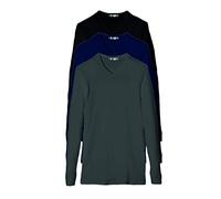 NOTTINGHAM 6 Pezzi Maglia Uomo Soul Scollo a V Manica Lunga in Caldo Cotone (Assortito (Blu, Nero, Grigio), 6/XL)