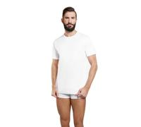NOTTINGHAM Confezione 2 Pezzi Canottiera Mezza Manica Girocollo Uomo Cotone Dual -Lana Fuori e Cotone sulla Pelle