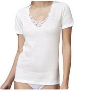 NOTTINGHAM Confezione 2 Pezzi Maglia Mezza Manica Donna Lana E Cotone con Pizzo Macrame Art. TM18W - Cotone Dual 50%