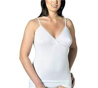 NOTTINGHAM Confezione N. 2 Canottiera Spalla Stretta Donna con Lista Macrame E FORMASENO Costina di Cotone Mercerizzato- Disponibile nei Colori Bianco