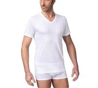 NOTTINGHAM Confezione N. 2 Maglia Uomo Mezza Manica Scollo A Punta Cotone Pettinato - Disponibile nel Colore Bianco