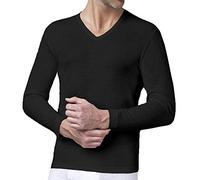 Nottingham Confezione N. 3 Canottiere Uomo Colorate Manica Lunga Scollo A V Caldo Cotone con Polsino - Colori Ass.Ti (Nero-Blu-Grigio)