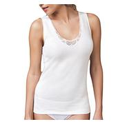 NOTTINGHAM N. 2 CANOTTIERA SPALLA LARGA DONNA LANA E COTONE CON INSERTO IN PIZZO MACRAME' - IN LANA E COTONE - Disponible nei colori Bianco oppure Nero