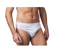 NOTTINGHAM N. 3 Slip Uomo Fianco Medio in Cotone Mercerizzato Elastico RIBATTUTO Fondo Bianco Fantasia - Realizzato in 100% Cotone. (10 60/5XL, F.DO Bianco Fantasia)