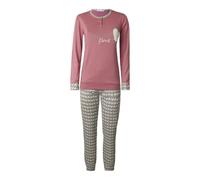 Nottingham Pigiama Donna Lungo Invernale in Cotone Interlock, Art. FR45300 Rosa L