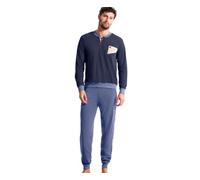 Nottingham Pigiama Uomo Lungo in Cotone, Art. PG50199 Blu M