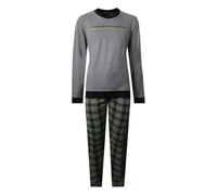 Nottingham Pigiama Uomo Lungo Invernale in Cotone Interlock, Art. FR44516 Grigio Medio Melange M