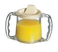 Nottingham Rehab Supplies (NRS) - Bicchiere con beccuccio, 2 manici e coperchio, in plastica