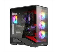 Noua Cool GR200, Case PC Gaming ATX, Ventola PWM ARGB, Type-C, Nero/Rosso