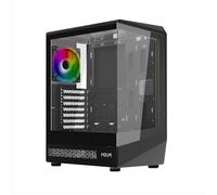 Noua Demon TK100, Case Gaming ATX Compatto, Ventola PWM ARGB e Strip LED, Mid-Tower USB 3.0 e Type-C, Frontale e Laterale in Vetro Temperato, Nero