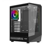 Noua Demon TK100, Case Gaming ATX Compatto, Ventola PWM ARGB e Strip LED, Mid-Tower USB 3.0 e Type-C, Frontale e Laterale in Vetro Temperato, Nero